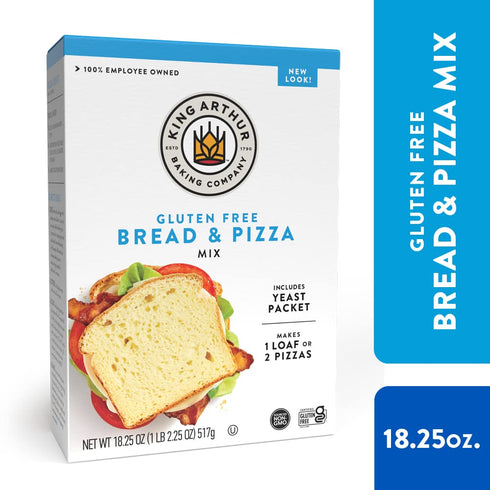 18.25 King Arthur, Gluten-Free Bread and Pizza Mix, Gluten-Free, Non-GMO Project Verified, Certified Kosher, Ounces