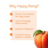 12oz (4 Pack) Happy Being Peach Sparkling White Tea Antioxidant & Polyphenol Rich, Infused with Turmeric, Elderberry