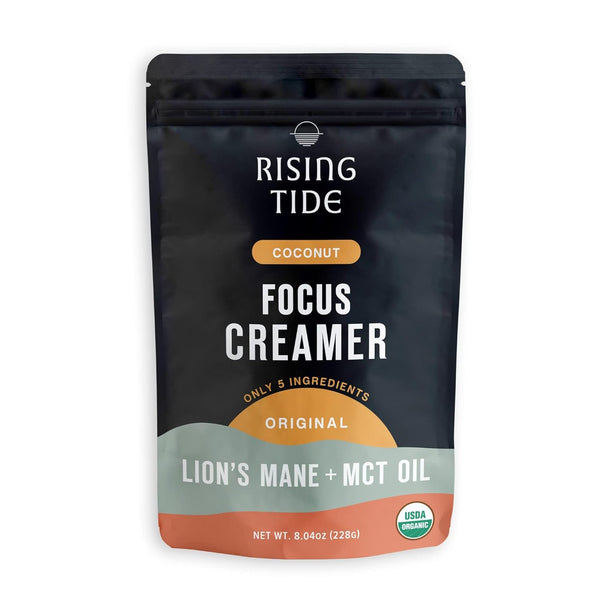 Rising Tide Organic Mushroom Superfood Creamer - Coconut Milk Powder with Lions Mane, Plant Based, 38 Servings