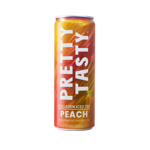 12-Pack 10g Pretty Tasty Peach Black Collagen Iced Tea Ready-to-Drink Iced Tea with Collagen Peptides per Can Beauty