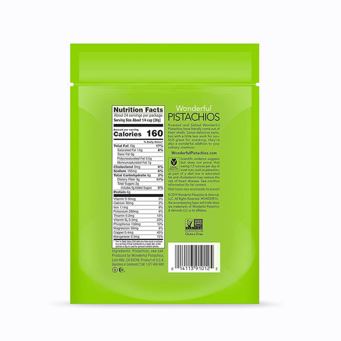 Wonderful Pistachios No Shells, Roasted & Salted Nuts, 24 Ounce Resealable Bag, Healthy Protein Snack