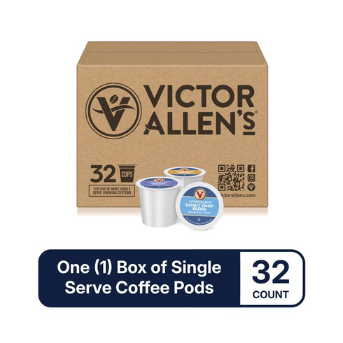 Pack 32 Count, Victor Allen's Coffee Variety (Morning Blend, Donut Shop Blend, and French Roast), Single Serve Coffee