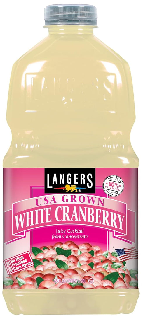 Langers White Cranberry Juice Cocktail, 64 Fl Oz (Pack of 8)