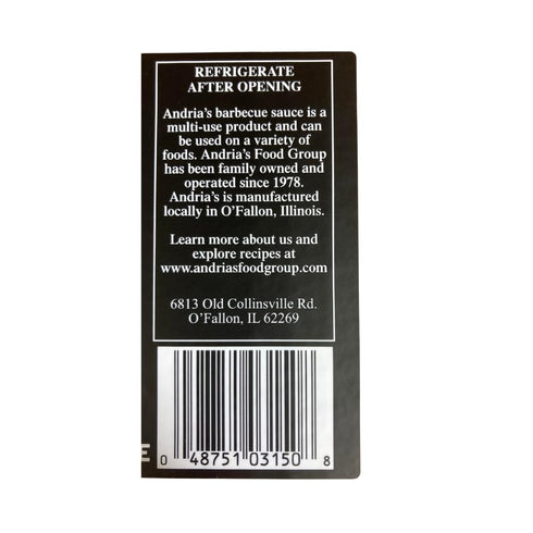 Andria's Barbecue Sauce - 15oz Bottle (2 Pack)