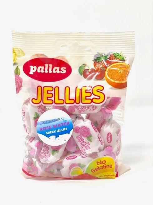 Greek Rose Water Soft Sugar Dusted Jellies 100g bag (8 pcs)