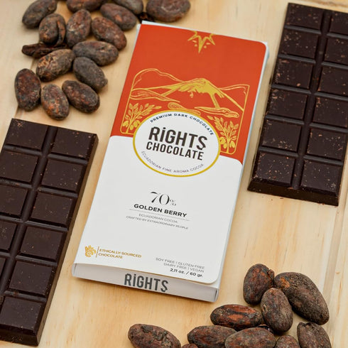 70% Pack (4 60g) Ecuadorian Dark Chocolate Tropical Variety Exotic Fruit Flavors x Fine Aroma Cacao
