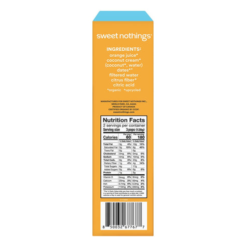 12 Count, Sweet Nothings, Oranges & Cream Organic Dairy-Free Fruit Pops, No Added Sugar, Freeze & Enjoy