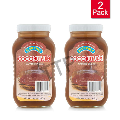 Florence 12oz (340g) 2 Pack Coconut Jam Matamis Sa Bao, Net Wt