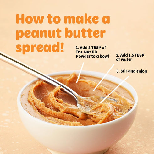6g 90% 30oz Tru-Nut Peanut Butter Powder - of Protein, Less Fat, Ideal for Smoothies and Protein Shakes, Versatile
