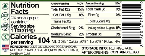 Olive Healthy 100% 12 Mayo made with Olive Oil, No Seed Oils and Zero Sugar, Ounces