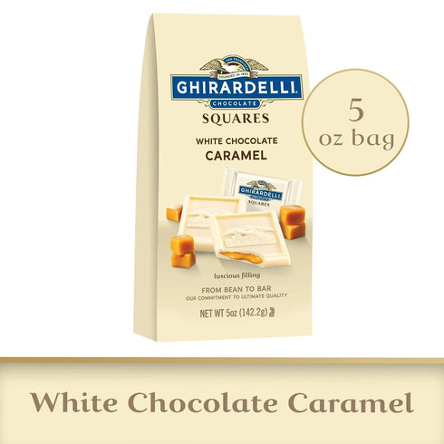 5 Pack 3 Ghirardelli White Chocolate Caramel Candy, Ounce