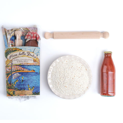 Set, Packaging, ARTIGIANI DEI SAPORI - Artisan Handmade Pizza Gift Italian Pizza Mix Kit in Deluxe Includes Flour