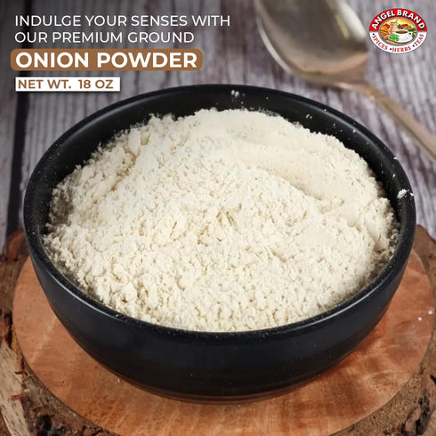 18 oz Packaging. Angel Brand Onion Powder Bottle Premium Ground Onion Seasoning for Cooking, Sauces, Marinades, and Dry