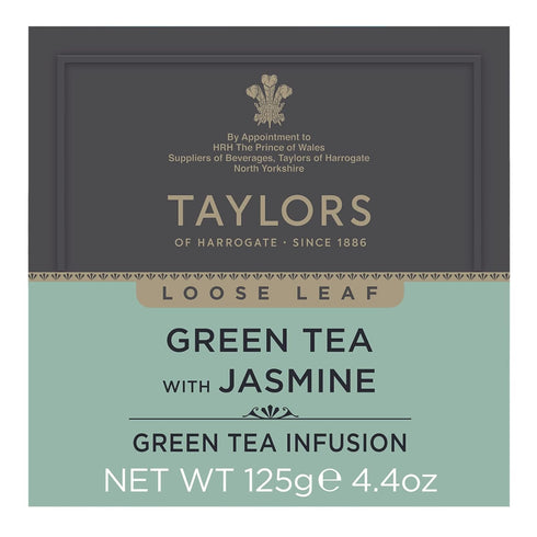 Taylors of Harrogate Green Tea with Jasmine Loose Leaf, 4.41 Ounce Carton
