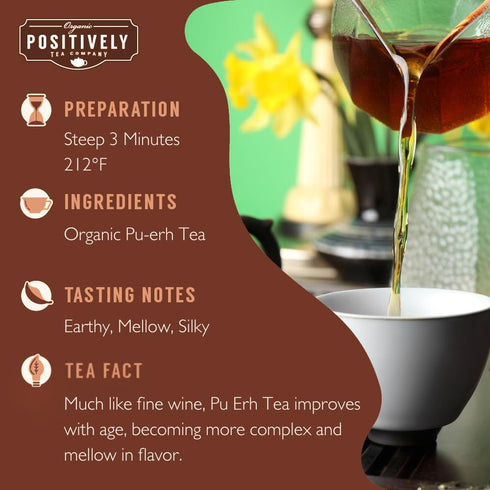 16 Organic Positively Tea Company, Pu-Erh Tea, Loose Leaf, Ounce