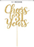 Gold Glitter Cheers to 31 Years Cake Topper, Gold Happy 31st Birthday Cake Topper, Birthday Party Decorations