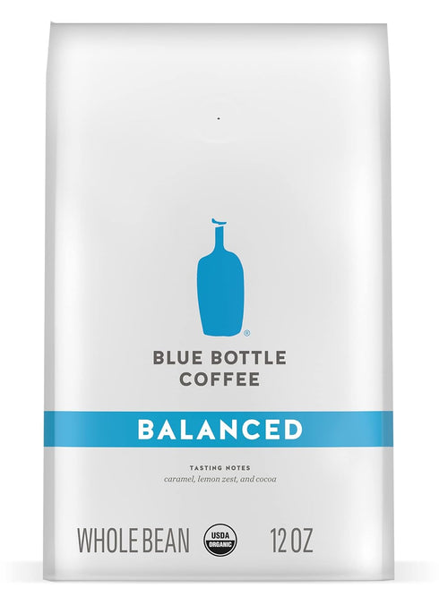 12 (Pack 2) Blue Bottle Whole Bean Organic Coffee, Balanced, Medium Roast, Ounce bag