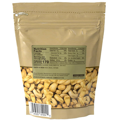 10 Oz. Cashews Roasted Salted Bag, Kosher
