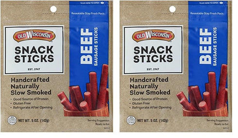 Old Wisconsin Beef Sausage Snack Sticks, Naturally Smoked, Ready to Eat, High