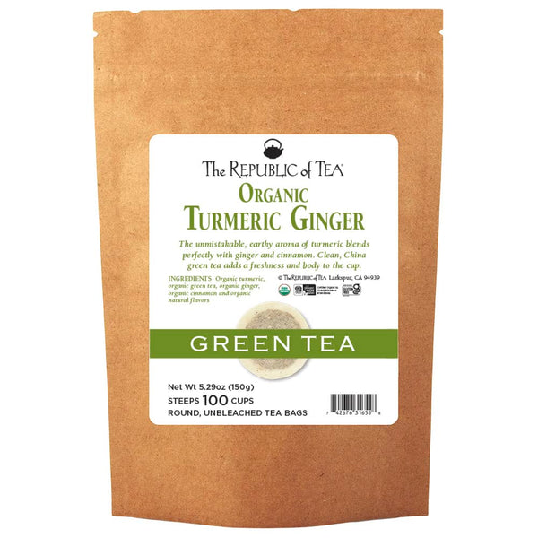 The Republic of Tea - Organic Turmeric Ginger Green Tea Super Refill,
