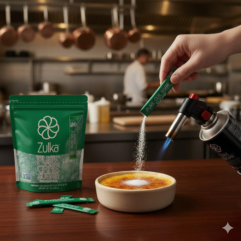 100 Packets 0.14 oz Zulka Individual Sugar for Coffee, | All Natural & Non-GMO - Pure Cane Sugar Sticks, Azcar Pura de