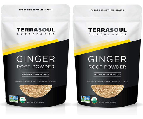 Terrasoul Superfoods Organic Ginger Powder, 2 Lbs (2 Pack) - Lab-Tested Raw Potent Flavor