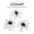 3 Count Global Sugar Art Poppy Anemone Sugar Cake Flowers White with Black Center, by Chef Alan Tetreault