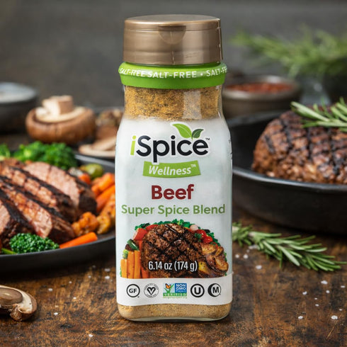 100% Spice - Salt-Free | Sugar free | Pure Wellness Beef Super Fat Free Spice Blend | All Natural | Ready to use as is