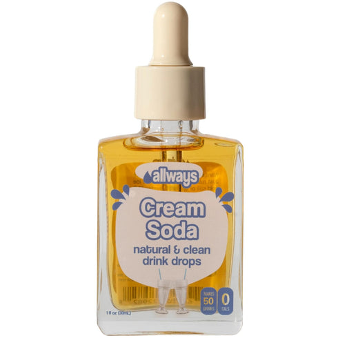 Allways Cream Soda Drops Sugar Free Liquid Water Enhancer with Monk Fruit
