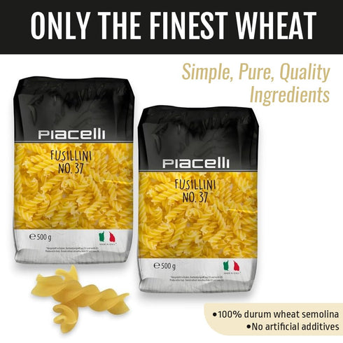 Piacelli 2pk Fusillini Pasta - Protein Pasta Made from Fine Durum Wheat Semolina for Rich Flavor - Enjoy Organic