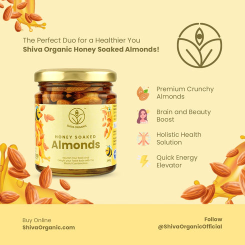 240g Shiva Organic's Honey Soaked Mixed Nuts and Almonds Combo, each
