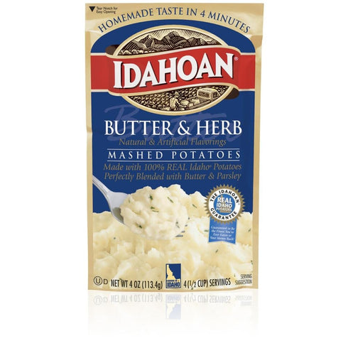 Idahoan Butter and Herb Mashed Potatoes 4 oz. (Pack of 4)