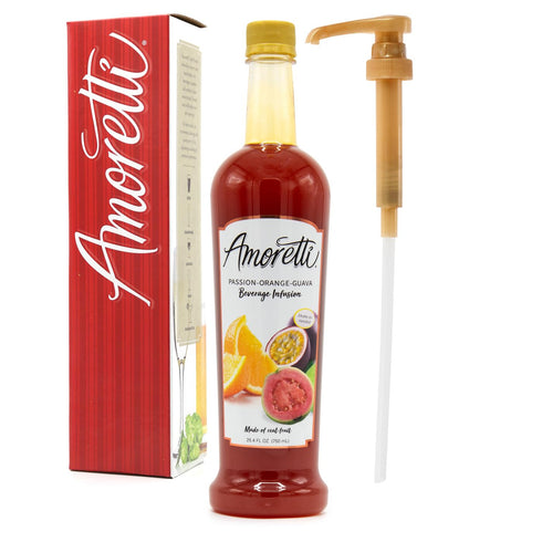 Amoretti - Passion-Orange-Guava Beverage Infusion, 94 Servings Per Bottle (750 ml) -