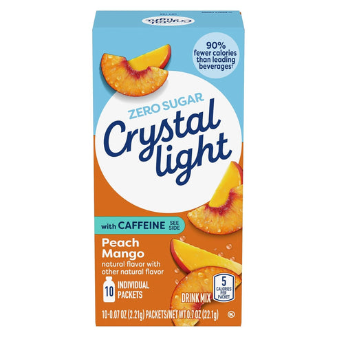 Pack (10 Pack) Crystal Light On The Go Drink Mix Variety Grape & Peach Mango with Caffeine ct Each) (Variety