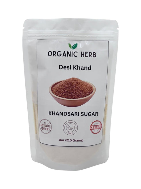 Generic Organic Herb Desi Khand Brown Sugar, 8 oz, Premium Quality Sugarcane Khandsari