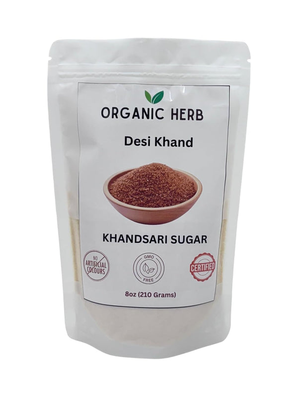 Generic Organic Herb Desi Khand Brown Sugar, 8 oz, Premium Quality Sugarcane Khandsari