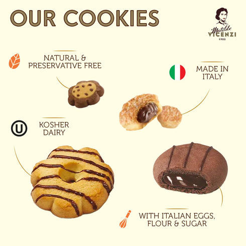 32.5oz (920g) Matilde Vicenzi Roma Cookie Gift Tin - Pastries & Cookies in Individually Wrapped Trays - Gourmet Gifts