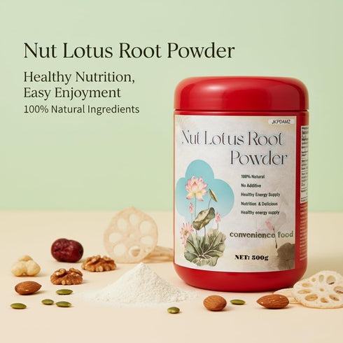JKPDAMZ 500g Nut and Lotus Root Powder Lotus Seed Soup, Ready to Eat Breakfast