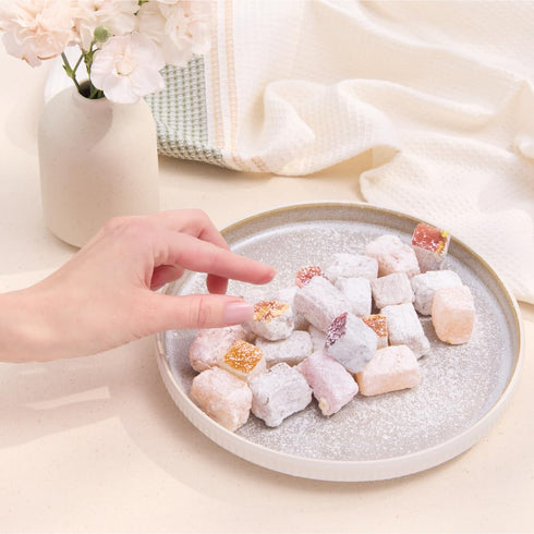 10 Oz Liberty Orchards, Fruit Delights - Assorted Vegan Fruit and Nut Candies, Gluten Free, Lokum with Nuts, Strawberry