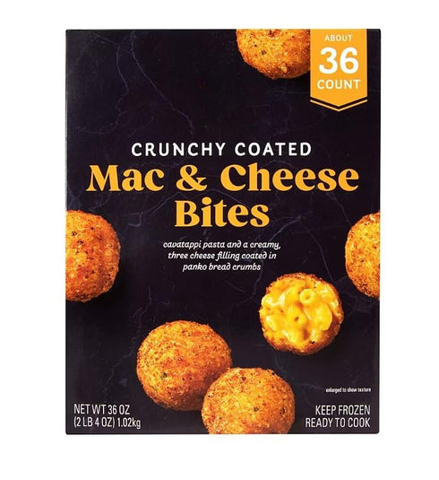 Generic Mac and Cheese Bites , Cavatappi pasta and a creamy, three-cheese filling
