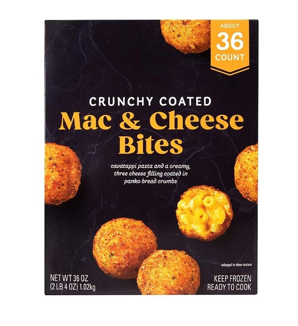 Generic Mac and Cheese Bites , Cavatappi pasta and a creamy, three-cheese filling