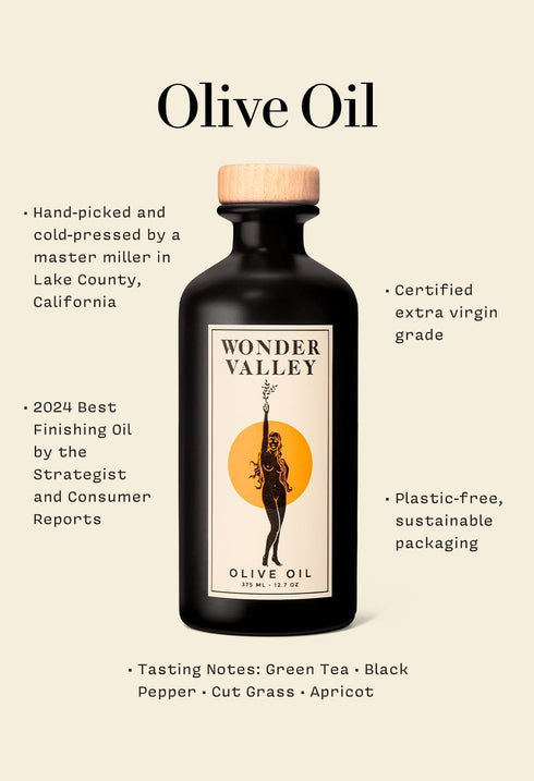 2023 (12.7 oz 375 ml) WONDER VALLEY - California Extra Virgin Olive Oil | High in Polyphenols, Vitamin E, Fatty Acids |