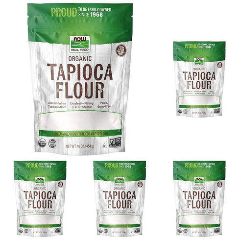 NOW Foods, Organic Tapioca Flour, Gluten-Free and Non-GMO Flour Replacement, 16-Ounce (Packaging