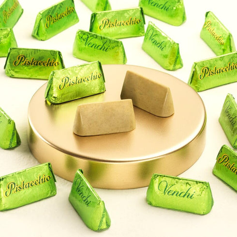 10.69 oz, Venchi - Murrine Gift Box with Assorted Pistachio and White Chocolates, Gluten-Free, No Artificial Colors