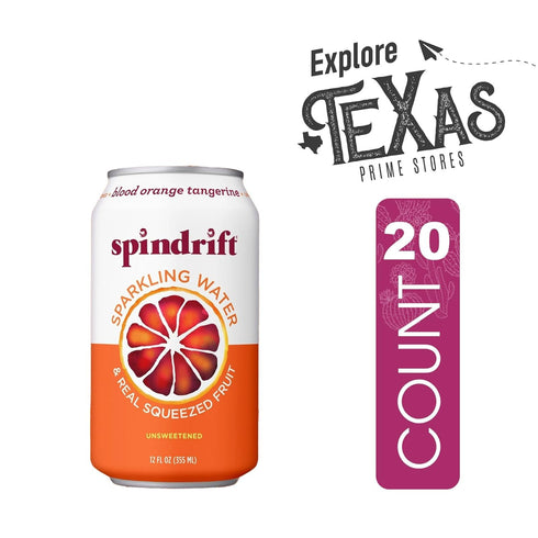 20- Pack 12 oz Spindrift of Orange-Tangerine Sparkling Water & Real Squeezed Fruit fl Can