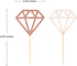 50 Pack Rose Gold Glitter Diamond Donut Ring Cupcake Topper Picks for Engagement Bridal Shower Party Decorations