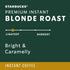 3.17 oz Starbucks Premium Instant Coffee, Starbucks Blonde Roast Coffee, Arabica Beans, Three Tins
