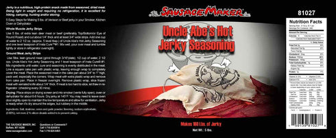 5 lb #1, 1 lb The Sausage Maker - Uncle Abe's Jerky Seasoning, Hot, w/ InstaCure