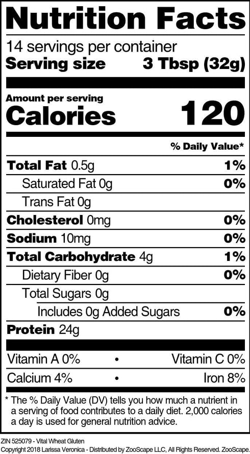 Larissa Veronica (16 oz, 525079) 3 Pack Vital Wheat Gluten ZIN: