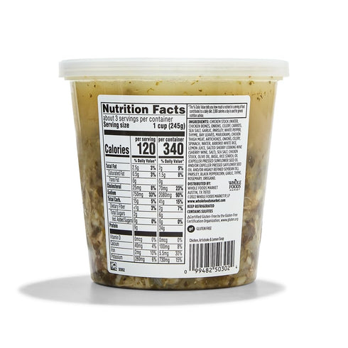 WHOLE FOODS MARKET KITCHENS 24 , Chicken Lemon Artichoke Soup, Ounce